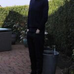 Blackwatch Trousers Outfit With Navy Merino Knit Jumper