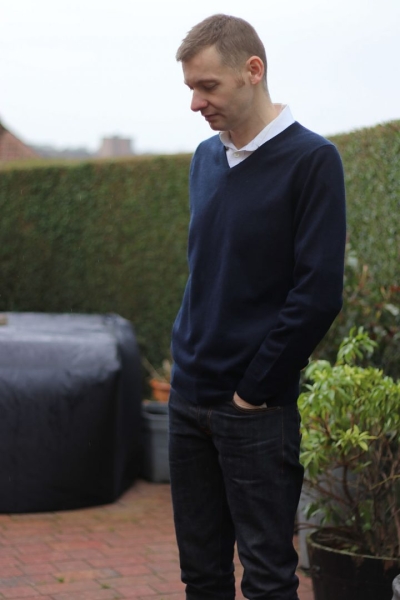 New In The Wardrobe: Navy Cashmere V-Neck Jumper